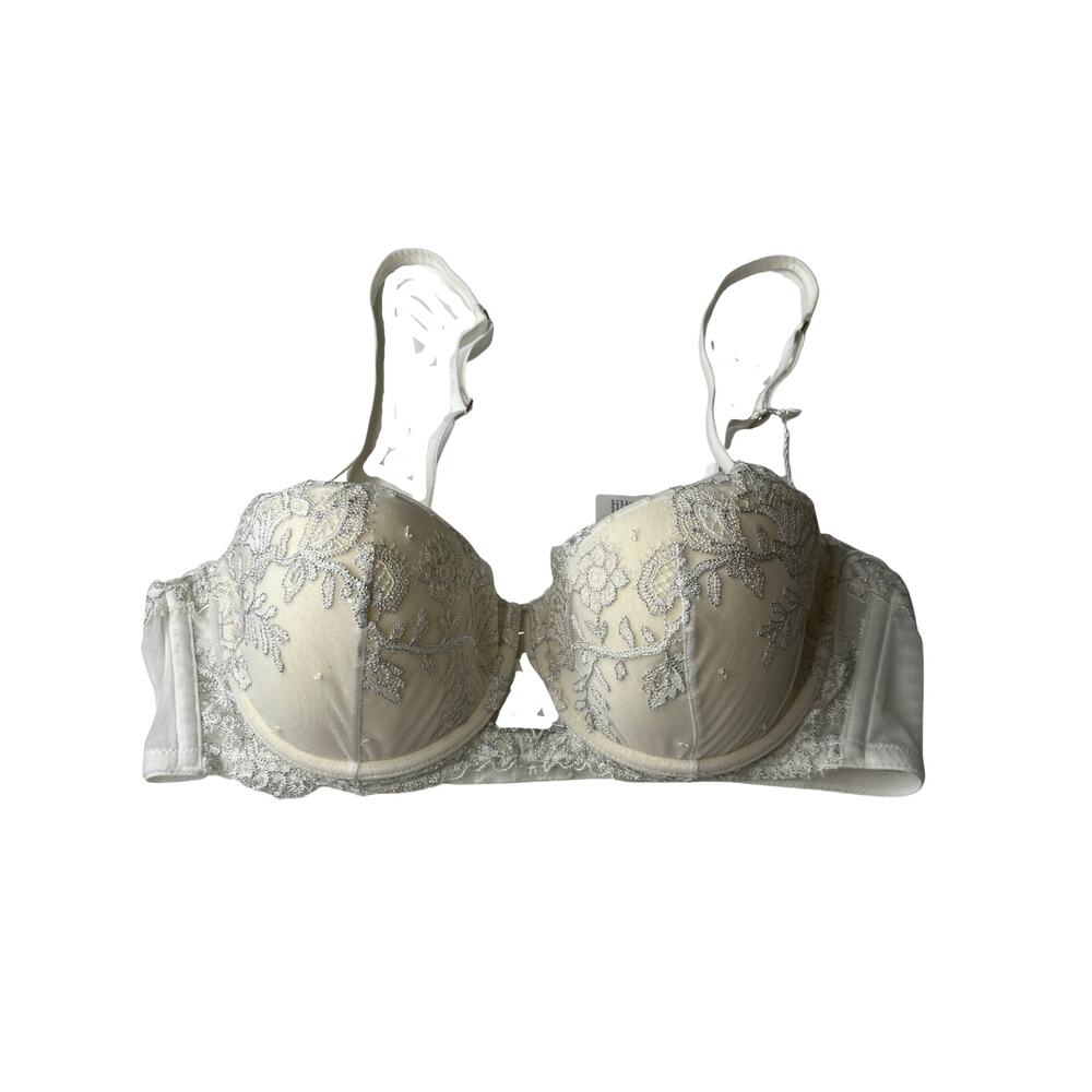 1-54 LA PERLA Women's $615 Balconette Bra Lace Beige/Silver 38B